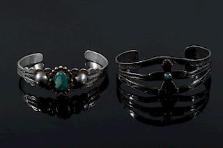 Set of Sterling Silver & Turquoise Bracelets