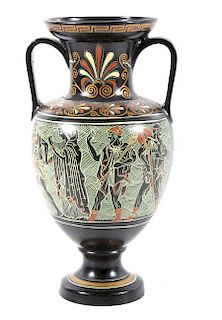 Signed Greek Apulian Amphora Form Vase