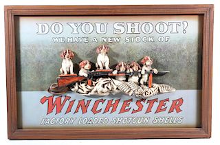 Winchester 3D Bird Dog Puppies Advertising Sign