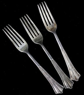 Set of Fred Harvey Navajo Sterling Silver Forks