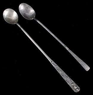 Pair of Navajo Sterling Silver Tea Spoons