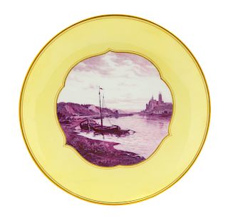 A Meissen Porcelain Cabinet Plate Diameter 9 3/4 inches.