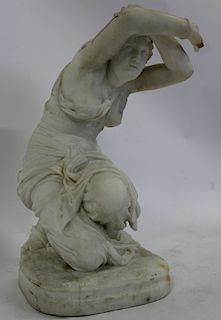CAMBOS, Jean Jules. Signed Marble Sculpture
