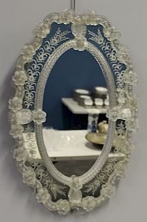 Antique Oval Venetian Mirror.