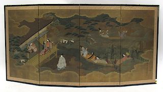 Four Panel Japanese Floor Screen (Byobu).