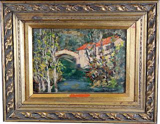 European School, Signed 'Monet' Impressionist Ptg
