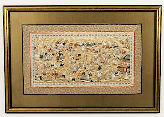 2 INTRICATE FRAMED SILK EMBROIDERIES