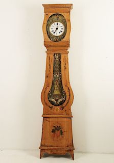 FRENCH PINE MORBIER GRANDFATHER CLOCK 