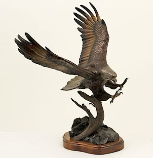 CASWELL, BRONZE SCULPTURE OF EAGLE