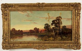 LEWIS, 19TH C. O/C ENGLISH L/SCAPE PAINTING
