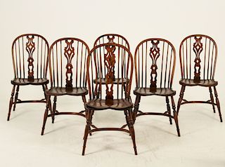 SET OF 6 ENGLISH BENTWOOD WINDSOR CHAIRS