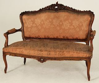 FRENCH LOUIS XV STYLE WALNUT SETTEE