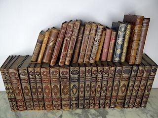 LOT OF 39 LEATHER BOUND BOOKS