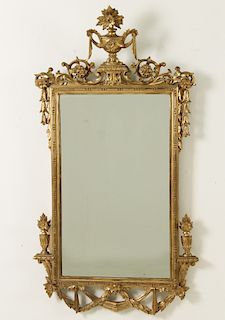 NEOCLASSICAL CARVED GILTWOOD MIRROR
