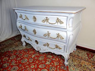 LOUIS XV STYLE BOMBE SHAPED COMMODE