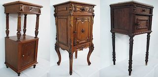 GROUP OF 3 MISC. FRENCH NIGHT STANDS