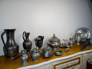 19 PC. MISC. GROUPING OF PEWTER WARE
