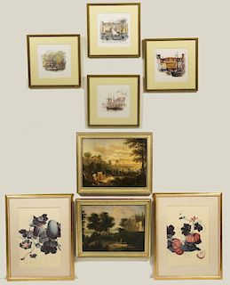 8 PC. LOT OF FRAMED AND MATTED WALL ART