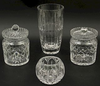 4 PC. MISC. LOT OF PRISM CUT LEADED CRYSTAL