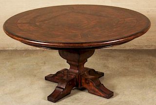 FRENCH ELM AND WALNUT BANDED DINING TABLE