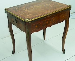 LOUIS XV MARQUETRY BRONZE MTD GAMES TABLE