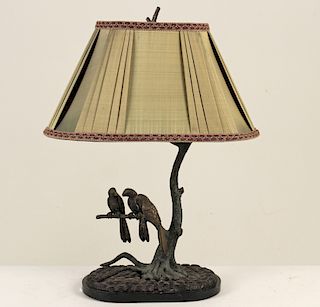 DECORATIVE BRONZE LAMP WITH BIRDS