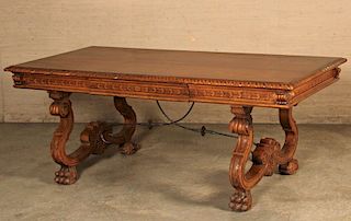 LOUIS XIV STYLE WALNUT LIBRARY TABLE