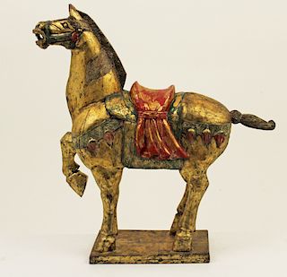 DECORATIVE CARVED MING STYLE HORSE