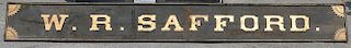 Painted "W.R. SAFFORD" Trade Sign