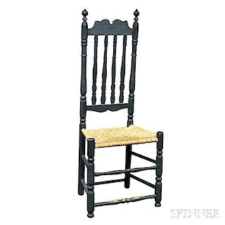 Black-painted Banister-back Side Chair