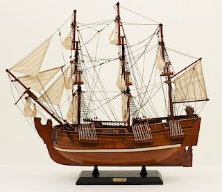 WOODEN SHIP MODEL TITLED "EAST COAST"