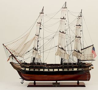WOODEN SHIP MODEL OF U.S. CONSTELLATION