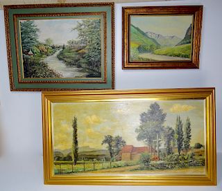 3 SIGNED FRENCH O/C LANDSCAPE PAINTINGS