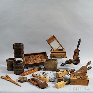 Group of Mostly Wooden Kitchen Items