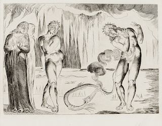 William Blake (British, 1757-1827) He Eyed the Serpent and the Serpent Him (Buoso Attacked by Francesco di Cavalcanti in the Form of a