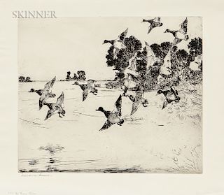 Frank Weston Benson (American, 1862-1951)  The Passing Flock