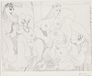 Pablo Picasso (Spanish, 1881-1973)  Autour du Bain Turc, avec un petit intrus
