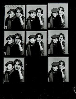 Jack Mitchell (American, 1925-2013)  Two Contact Sheets with Portraits of John Lennon and Yoko Ono