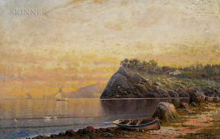 Kanute Edwin Felix (American, 1852-1935)  Coastal Scene at Sunset