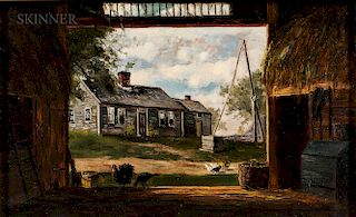 Frank Henry Shapleigh (American, 1842-1906)  Old Barn in Tewksbury, Massachusetts