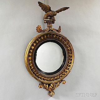 Federal-style Carved and Gilt Convex Mirror