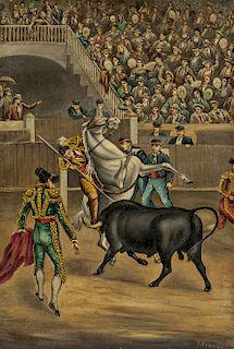 Léon Trousset (French/American, 1838-1917)  Bullfight
