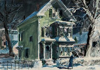 John Whorf (American, 1903-1959)  Winter Night