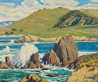 Arthur Hill Gilbert (American, 1894-1970)  Seascape with Rocks, California Coast