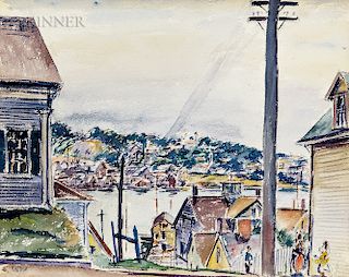 Max Kuehne (American, 1880-1968)  Gloucester Harbor Scene