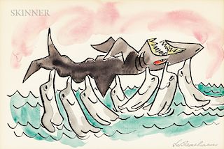 Ludwig Bemelmans (American, 1898-1962)  Shark Attack