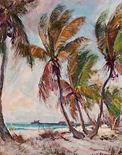 Emile Albert Gruppé (American, 1896-1978)  Palms and Pier