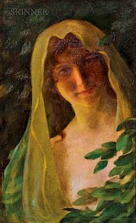 Charles Courtney Curran (American, 1861-1942)  Woman in a Veil
