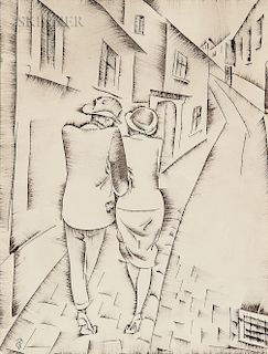 C. Pál Molnár (Hungarian, 1894-1981)  Strolling Couple