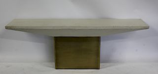 Vintage Console With Brass Base.